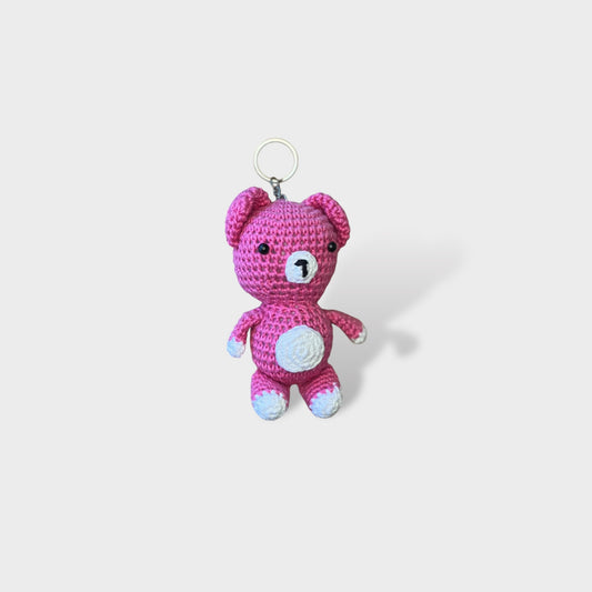 Handmade Amigurumi Keychain Teddy Bear 12 cm Pink