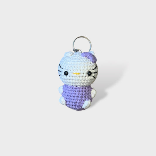 Handmade Amigurumi Keychain Hello Kitty Purple 6 cm