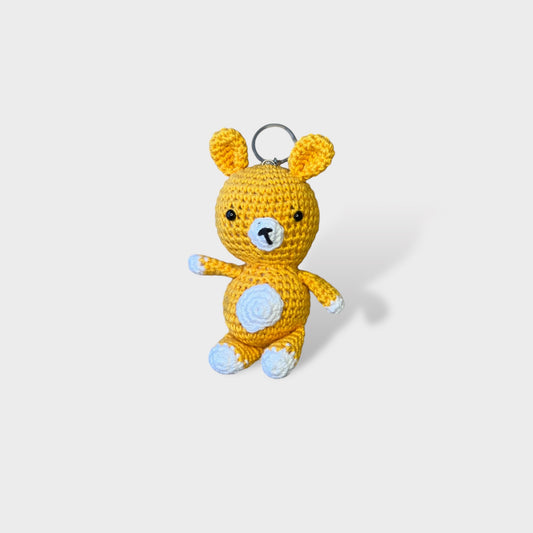 Handmade Amigurumi Keychain Teddy Bear 12 cm Yellow