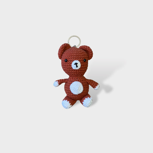 Handmade Amigurumi Keychain Teddy Bear 12 cm Brick