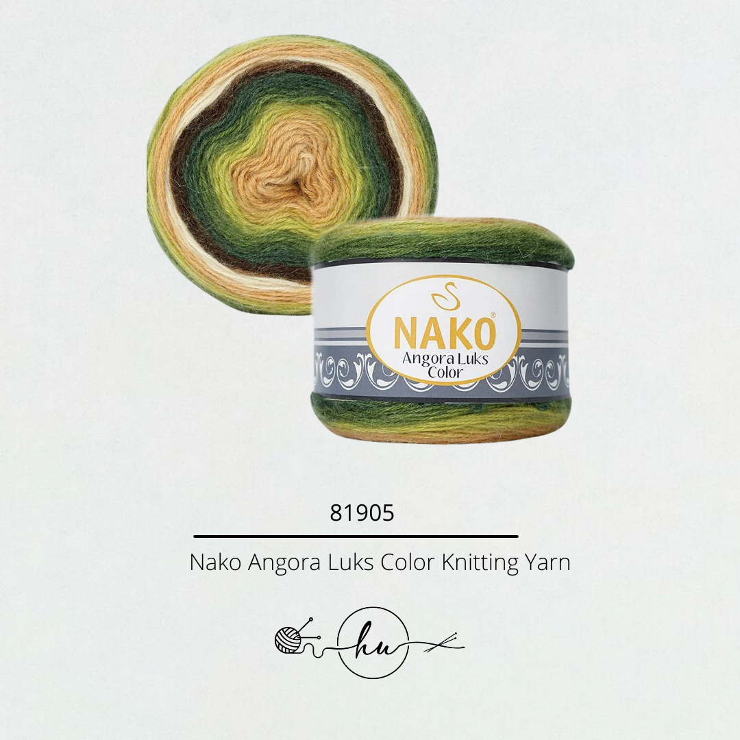 Nako Angora Luks Color Knitting Yarn