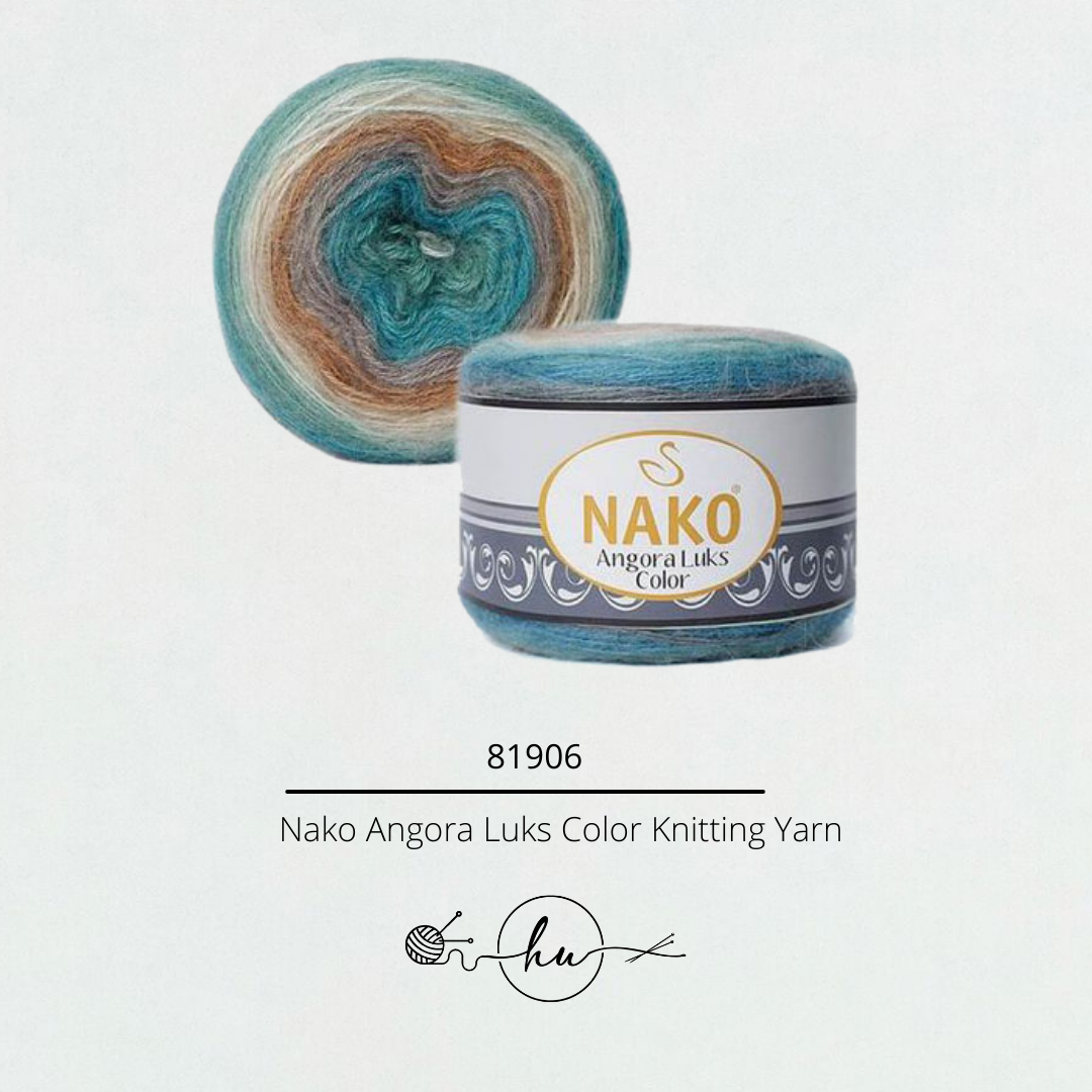 Nako Angora Luks Color Knitting Yarn