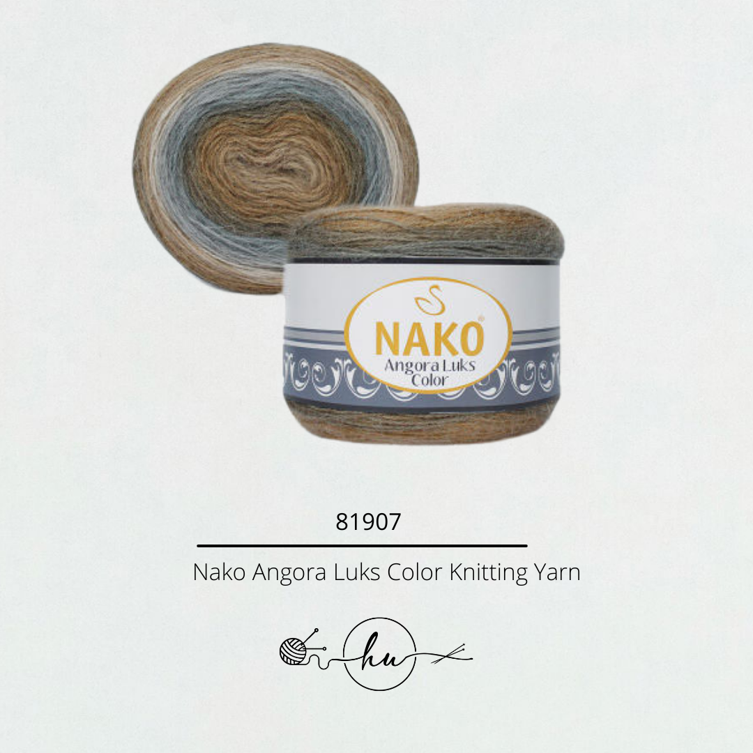 Nako Angora Luks Color Knitting Yarn