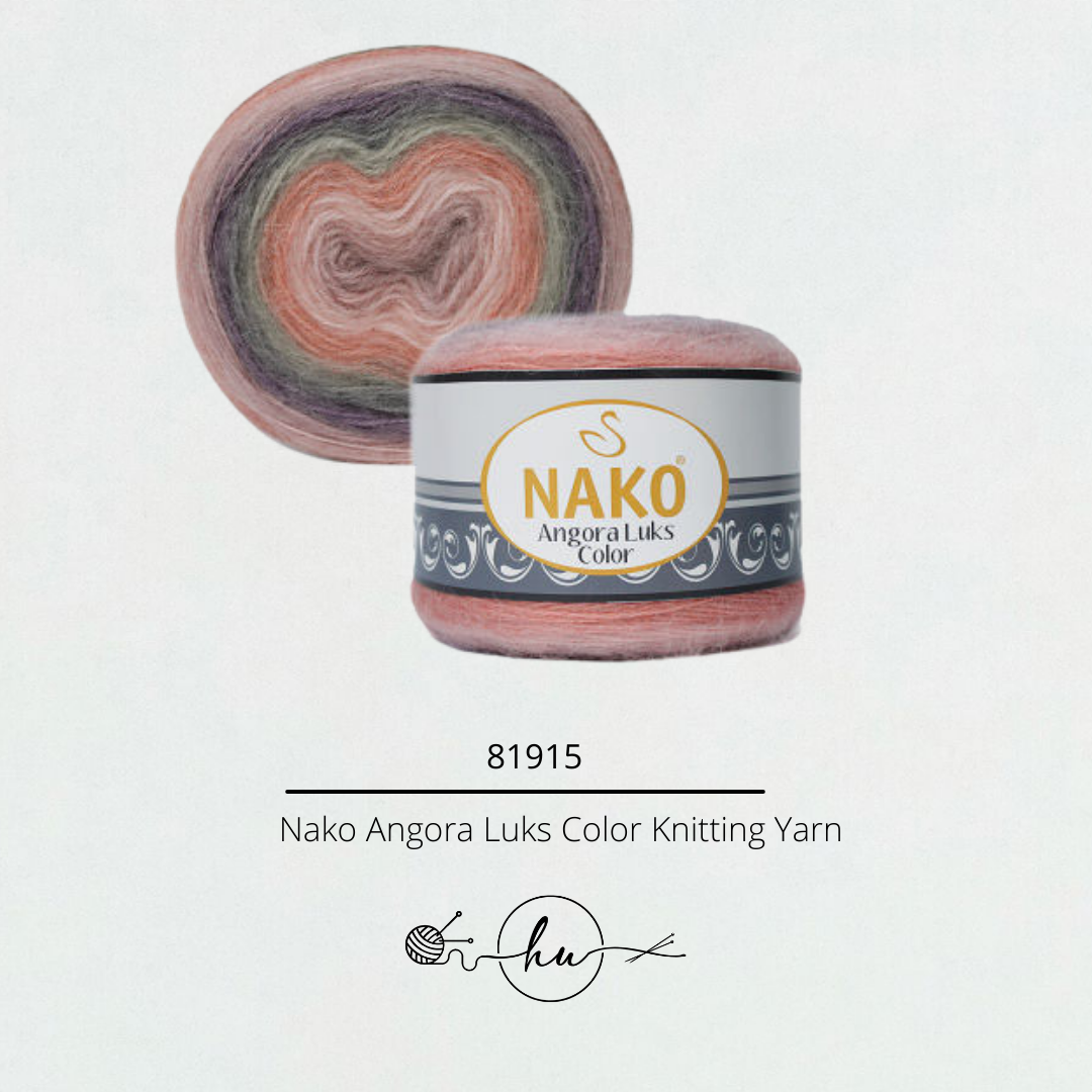 Nako Angora Luks Color Knitting Yarn