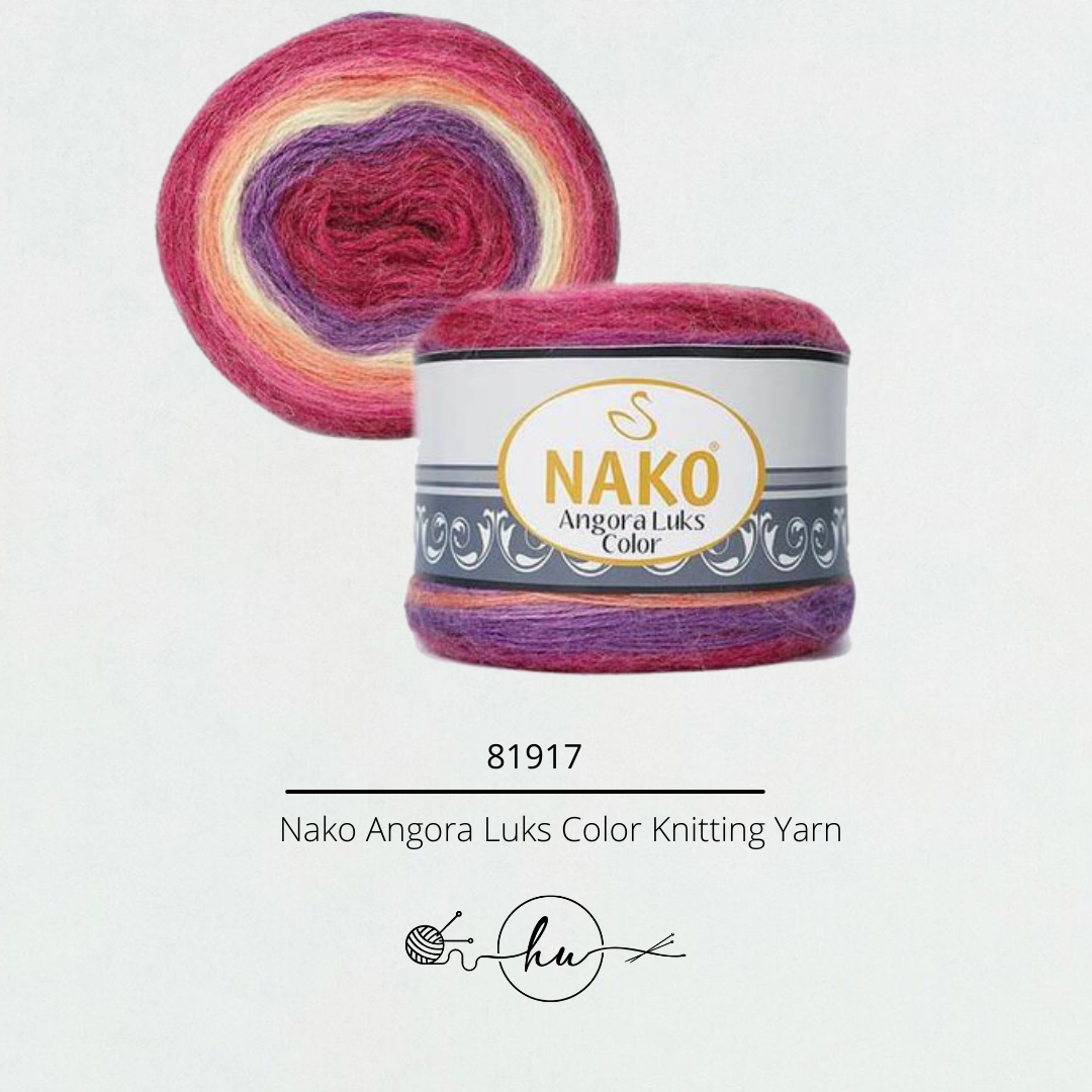 Nako Angora Luks Color Knitting Yarn