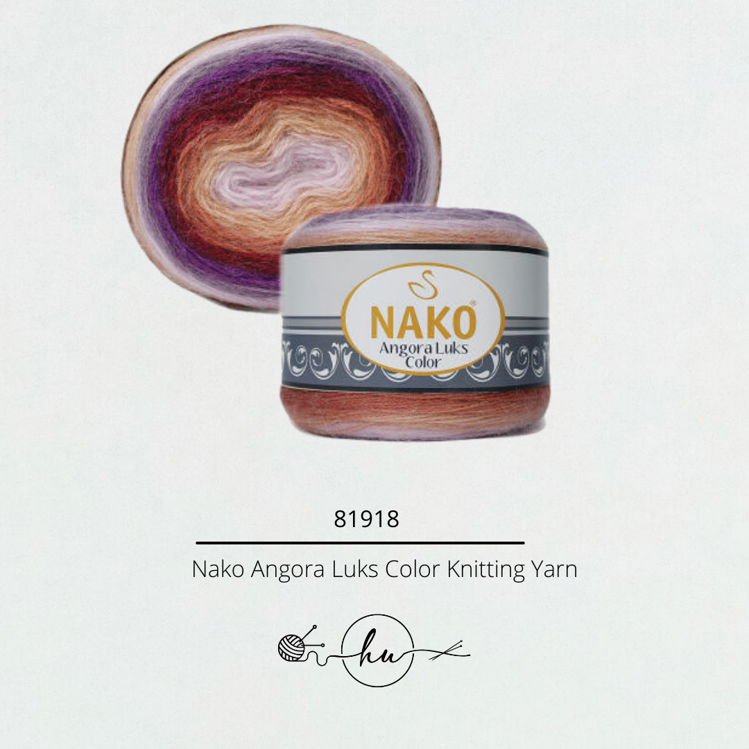 Nako Angora Luks Color Knitting Yarn