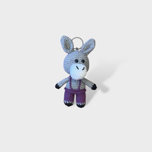 Handmade Amigurumi Keychain Donkey 12 cm Purple