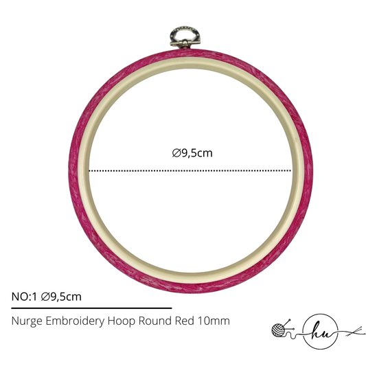 Nurge Embroidery Hoop Round Plastic Red 10mm