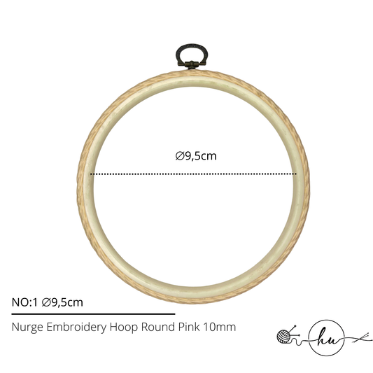 Nurge Embroidery Hoop Round Plastic Pink 10mm