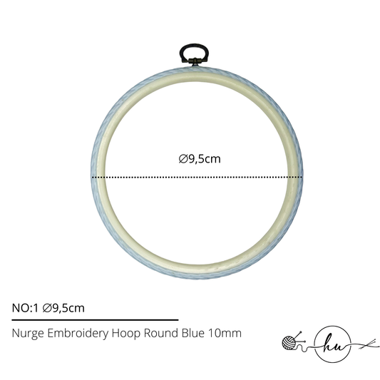 Nurge Embroidery Hoop Round Plastic Blue 10mm