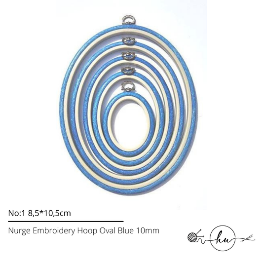 Nurge Embroidery Hoop Oval Plastic Blue 10mm