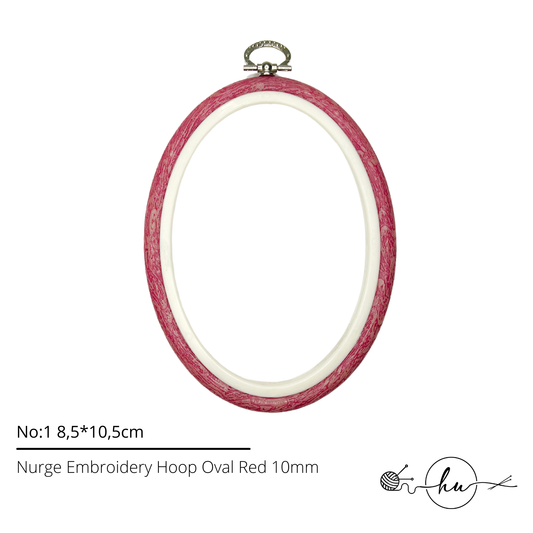 Nurge Embroidery Hoop Oval Plastic Red 10mm