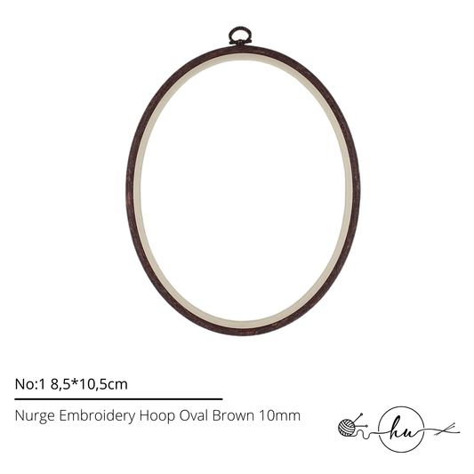 Nurge Embroidery Hoop Oval Plastic Brown 10mm