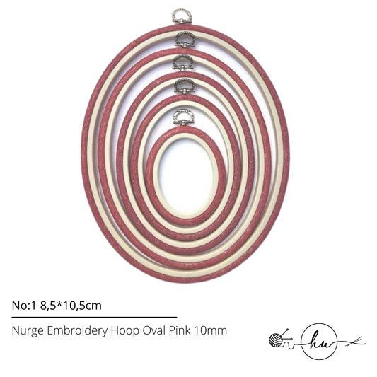 Nurge Embroidery Hoop Oval Plastic Pink 10mm