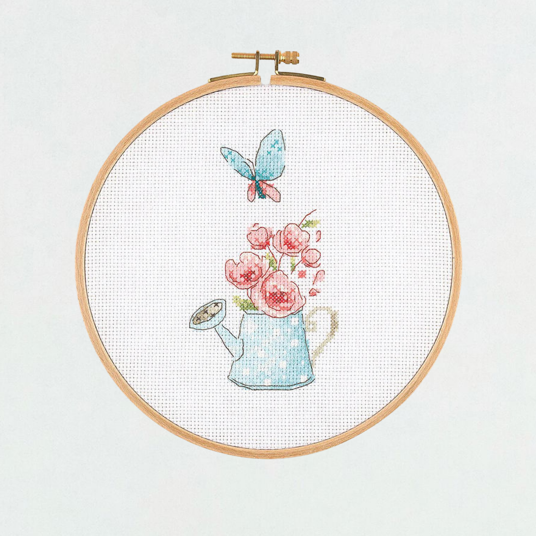 Tuva Cross Stitch Kit, Watering Can - E2005